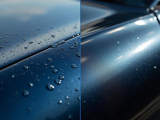 Image showing successful removal of stubborn water spot damage from car paint